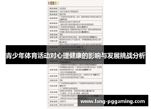 青少年体育活动对心理健康的影响与发展挑战分析